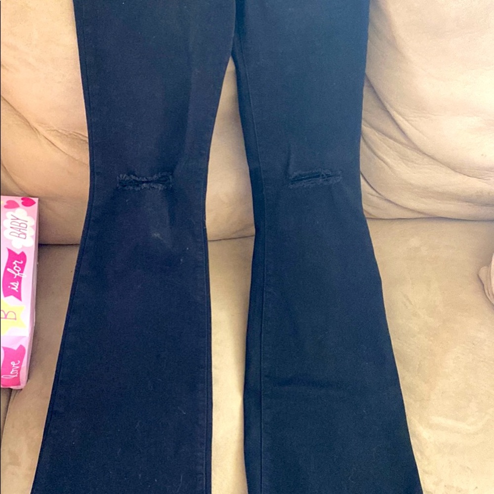 Teen girl black bell bottom jeans